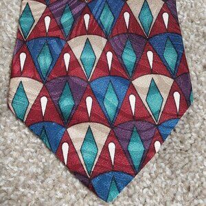 Valentino Pietro hand made geometric silk tie